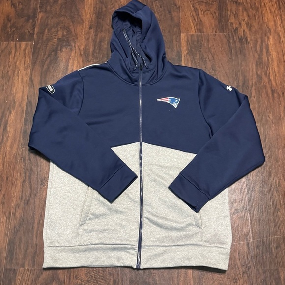 UNDER ARMOUR NFL Combine Authentic New England Patriots Navy full zip hoodie XL - Picture 6 of 13